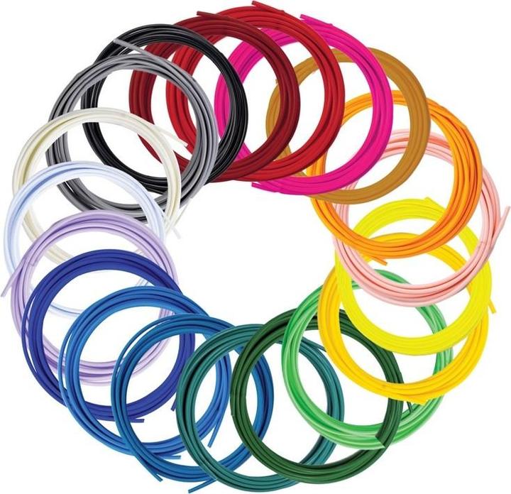 Immagine prodotto 3Doodler Flusso 1,75 mm, 4,8m/ 20 szt. (PLA, 1.75 mm, 300 g, Verde, Pink, Nero, Giallo, Blu, Trasparente, Arancia, Bianco, Viola, Oro)