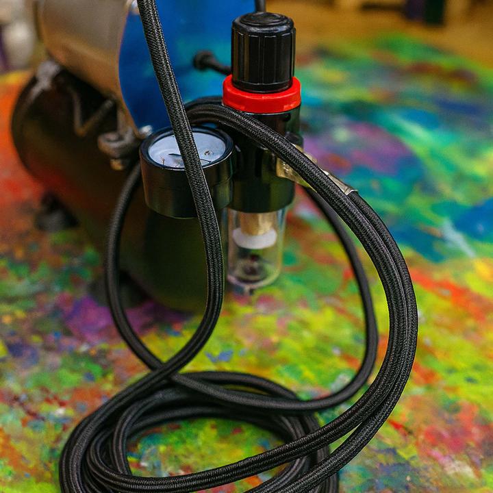 Image du produit Wiltec Airbrush Gaine Textile Aérographe 2x G 9,51 mm (1/8") Femelle 3m Tuyau pneumatique Air comprimé