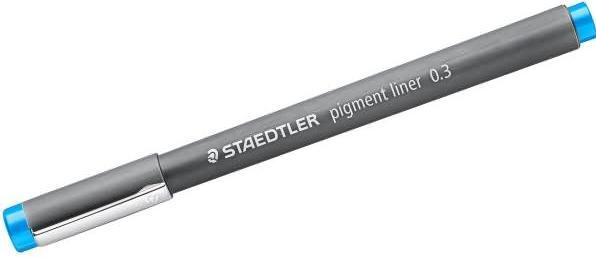 Actual product image Staedtler pigment liner 308 fineliner, single product, light blue, approx. 0.3 mm (Light blue, 1x)