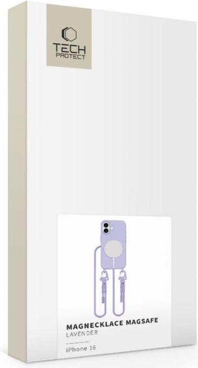 Actual product image Tech-Protect MagNecklace MagSafe Case with Lanyard for iPhone 16 - Purple (Apple iPhone 16)
