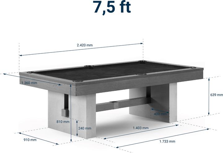 Produktbild Bison Billardtisch Loft (254 x 127 cm)
