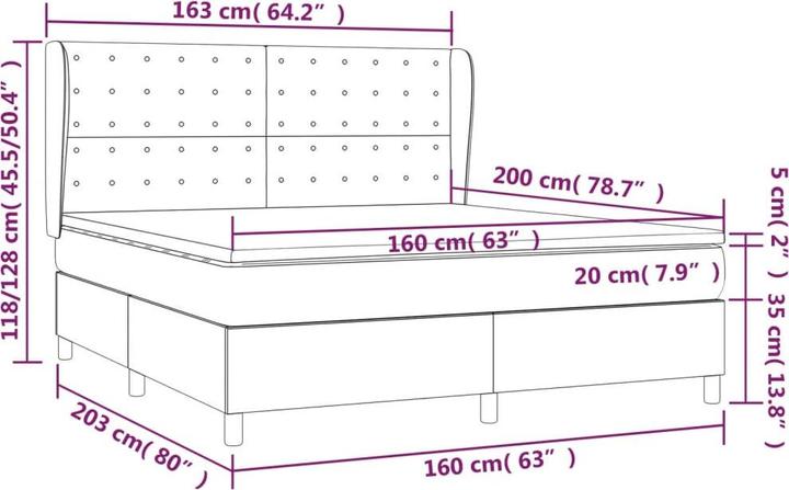 Actual product image vidaXL Boxspringbett (160 x 200 cm)