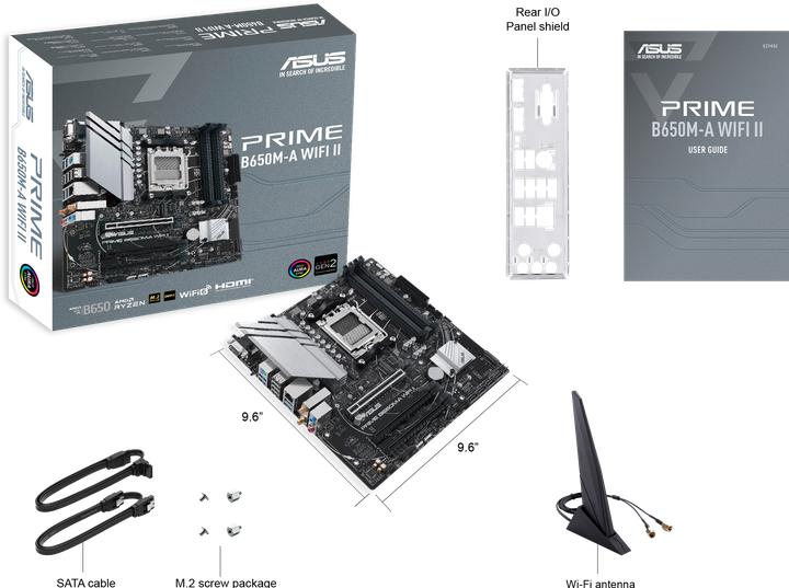 Productafbeelding ASUS PRIME B650M-A WIFI II (AM5, AMD B650, mATX)