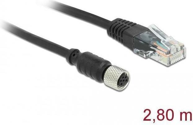 Actual product image Navilock Connection cable M8 socket waterproof serial to RJ45 plug 2.8m