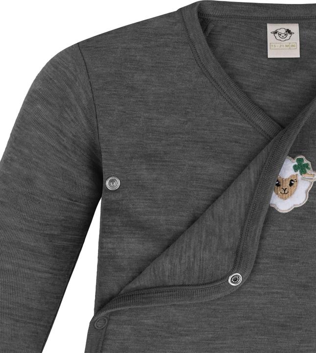 Produktbild Normani 2er Set Unisex Baby Wickelbody Langarm-Strampler Einteiler aus Merinowolle - 9351 (74)