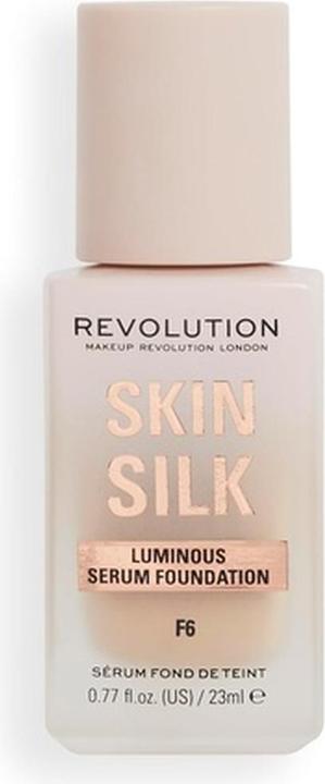 Actual product image Makeup Revolution Skin Silk Serum Foundation Light to Medium Coverage with Hyaluronic Acid 23ml F6 (F6)