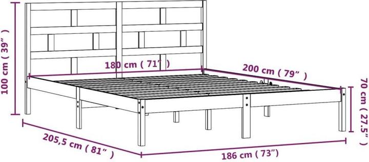 Image du produit vidaXL Bettrahmen (180 x 200 cm)