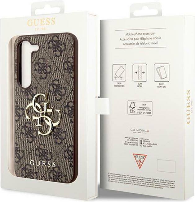 Actual product image Guess PU 4G Metal Logo Case- brown (Samsung Galaxy S24)