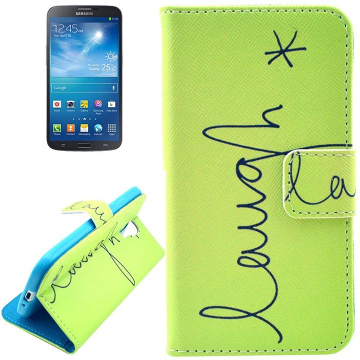 Produktbild König Design Handyhülle Tasche für Handy Samsung Galaxy S4 Schriftzug Laugh / Lachen Grün (Samsung Galaxy S4)
