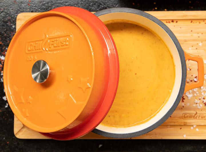 Actual product image Grillfürst Dutch Oven without feet - enamelled - DO6 - orange