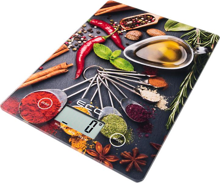 Actual product image ECG KV 117 SLIM Chilli Multicolour Countertop Rectangle Electronic kitchen scale