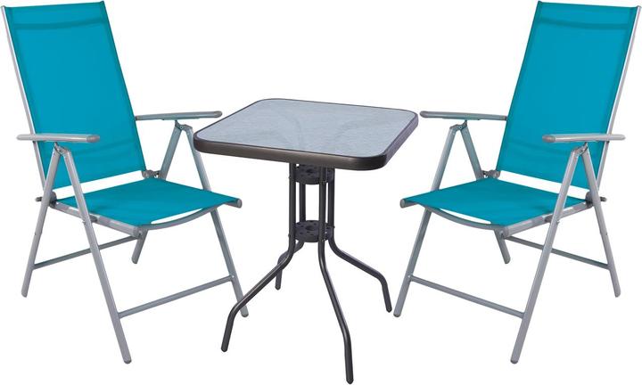 Produktbild Mojawo 3-tlg Bistro Garnitur Bistromöbel Klappstuhl Sitzgruppe Hochlehner (60 cm)
