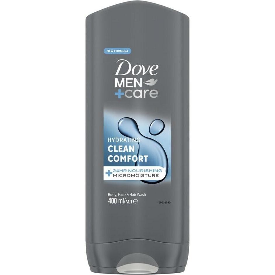 Dove, Gel doccia, Men Care Idratante Clean Comfort - Lavaggio corpo, viso e capelli 400ml (400 ml)