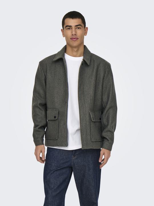 Actual product image Only & Sons Fly-away collar cuffs with button jacket jacket (L)