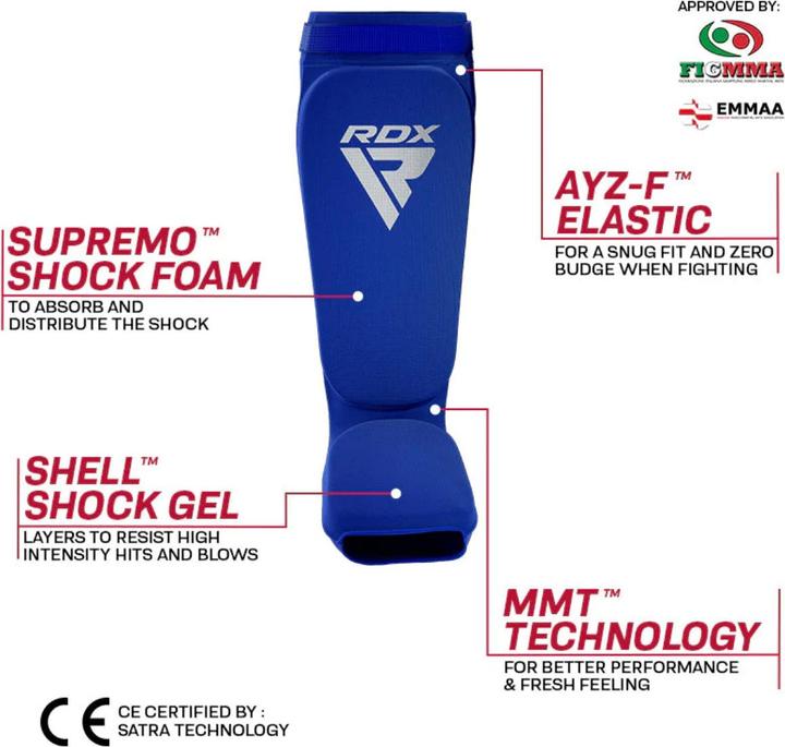 Actual product image Rdx Hosiery Shin Instep Foam Blue/White-Xl (XL)