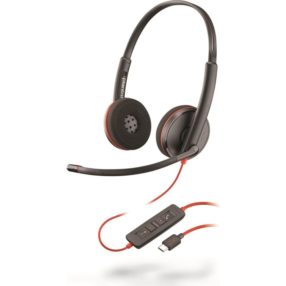 Poly Blackwire 3220 (Kabelgebunden, USB-C), Office Headset, Schwarz