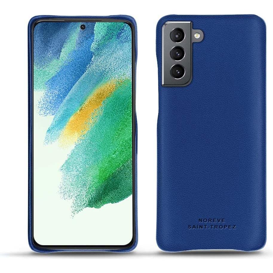 Noreve Lederschutzhülle Samsung Galaxy S21 FE (Samsung Galaxy S21 FE), Smartphone Hülle, Blau