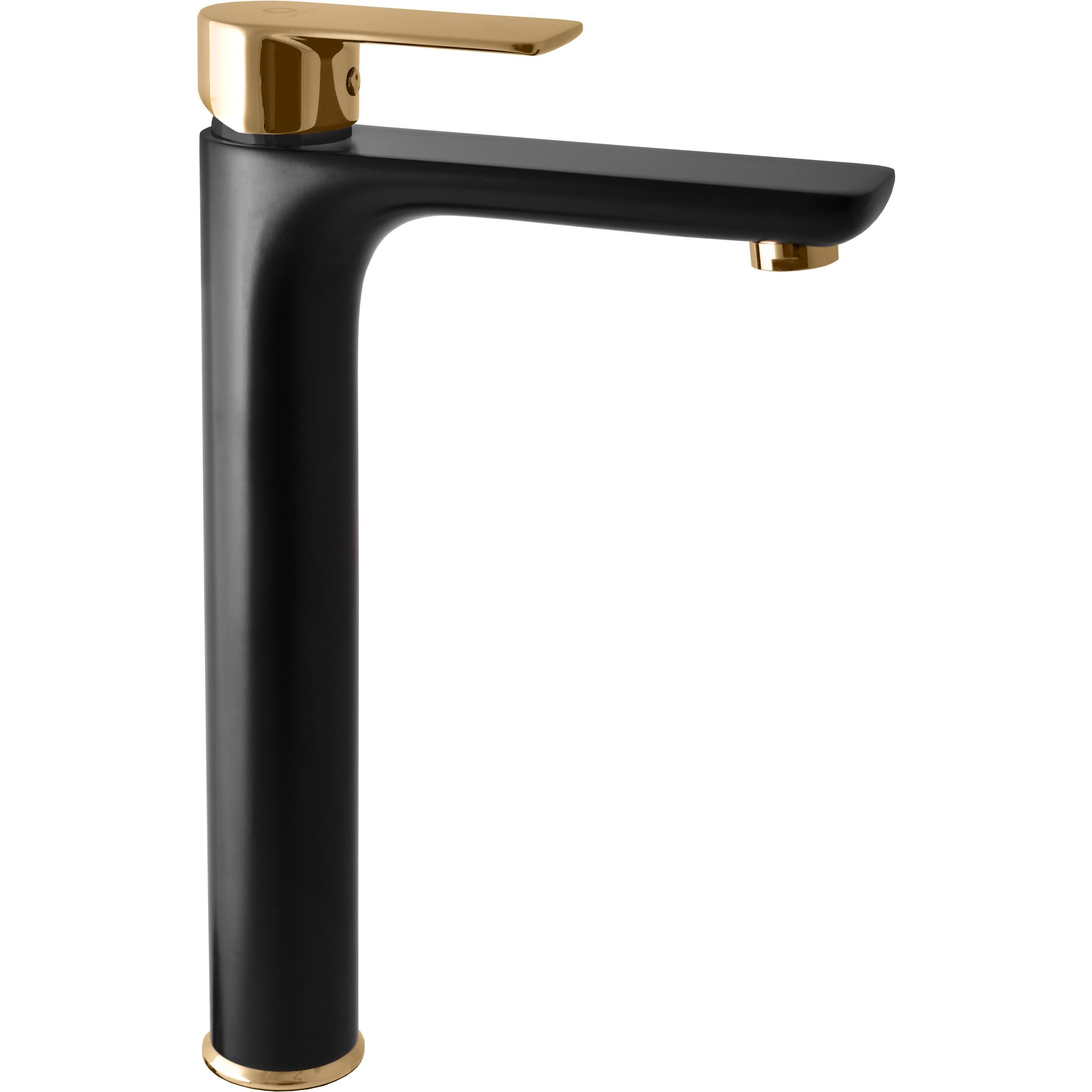 Domoletti, Rubinetteria per bagno, Washbasin faucet Verona DVT530.5CMATZ, gold/black