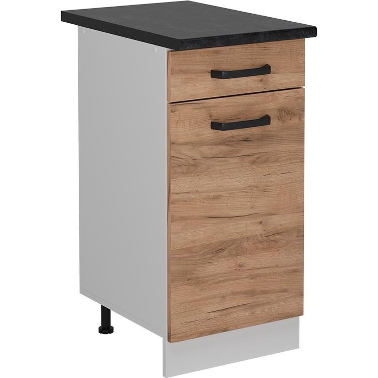 Vicco, Regal, Küchenunterschrank R-Line, Goldkraft Eiche/Weiss, 40 cm AP Anthrazit