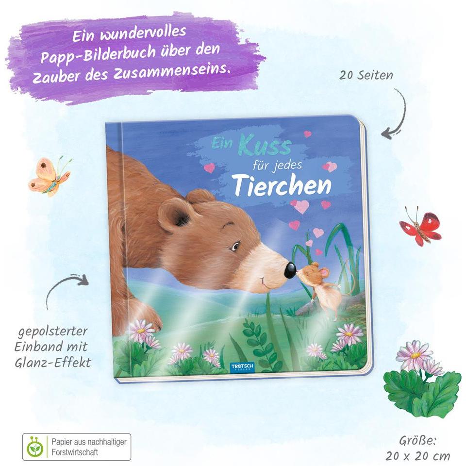 Thumbnail - Pappenbuch mit Reimen Ein Kuss für jedes Tierchen, Kinderbücher von Trötsch Verlag GmbH & Co.KG