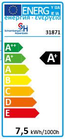 Energie-Label Scharnberger+Hasenbein LED-Reflektorlampe (GU10, 7.50 W, 450 lm, 1 x, F)