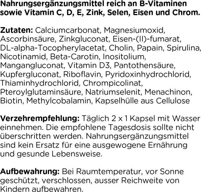 Nährwerte und Zutaten Kanela Multivitamin Kapseln (100 Stk) (100 Stück, Kapseln)