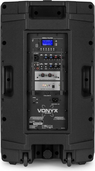 Actual product image speaker - Vonyx VSA700 - Trolley speaker met Bluetooth en 2 draadloze microfoons - 1000W (Active)
