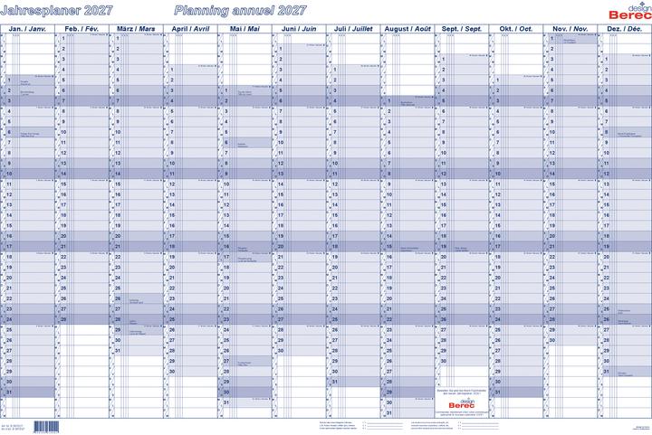 Berec Planner annuale in cartone 90x60 (60 x 90 cm, Speciale)