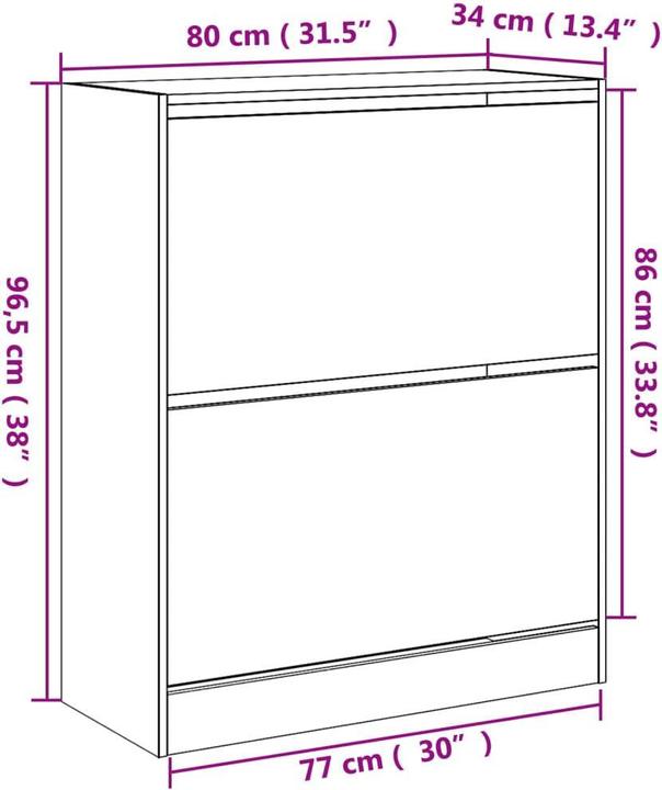 Produktbild vidaXL Nalani (80 x 34 x 96.5 cm)