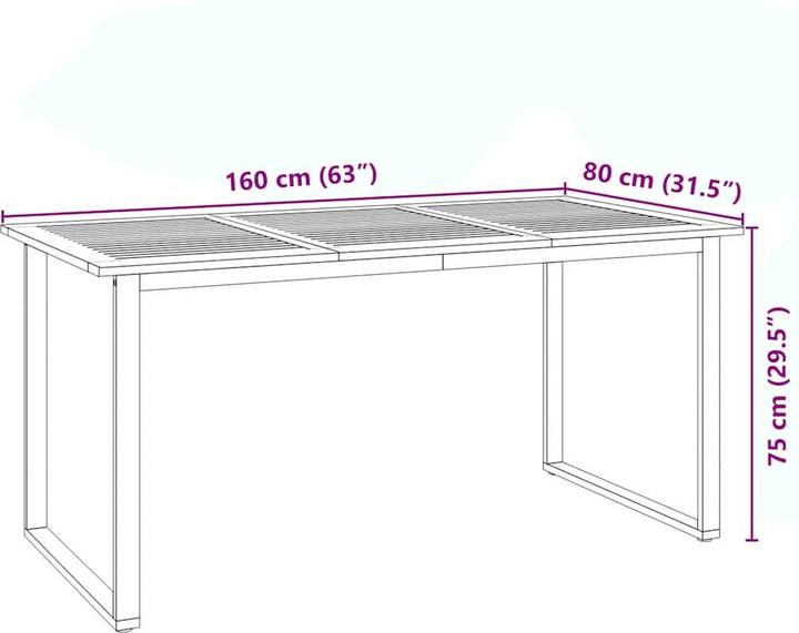 Produktbild vidaXL Gartenmöbel Set (160 x 80 x 75 cm)