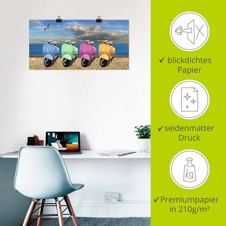 Immagine prodotto Artland Scooter Vespa in colori vivaci T6ID (60 x 30 cm)