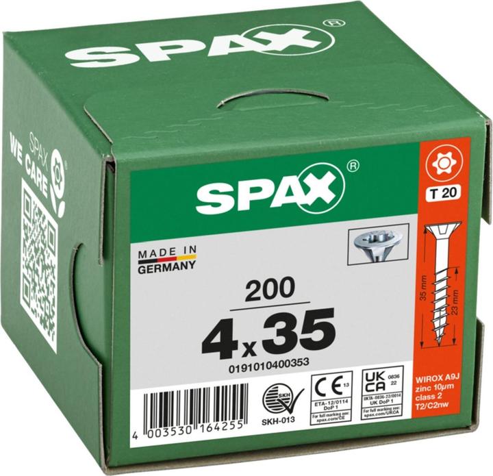 Produktbild Spax Senkmultikopf T-Star Plus T20 Teilgewinde Wirox (200 Schrauben pro Stück, 4 x 35 mm)