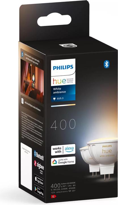 Actual product image Philips Hue White Ambiance (GU5.3, 400 lm, 2x)
