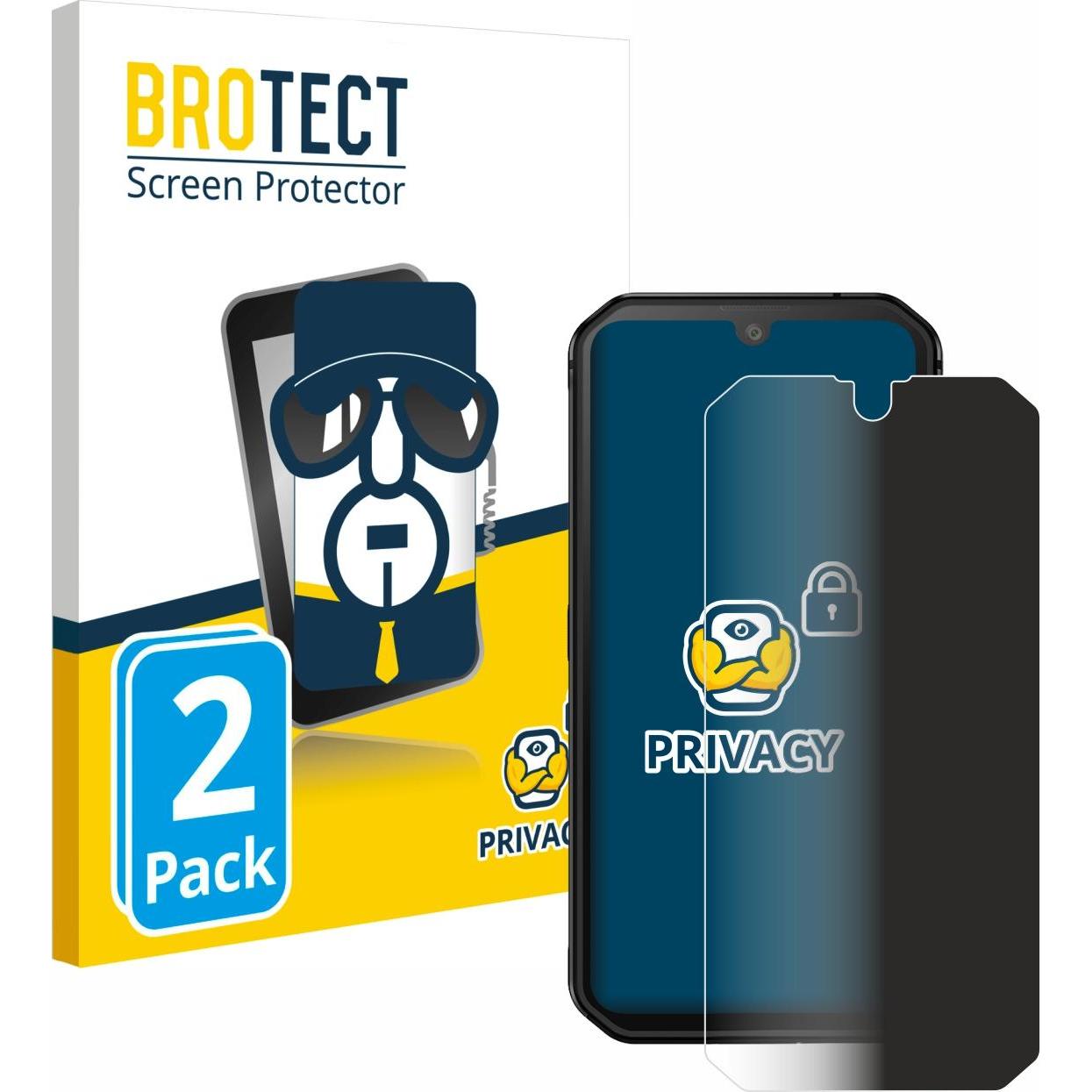 BROTECT Sichtschutzfolie Anti-Spy Privacy Folie Blaulicht-Schutz (2 Stück, Blackview BV9900E), Smartphone Schutzfolie, B...