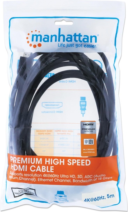 Produktbild Manhattan HDMI (Typ A) — HDMI (Typ A) (5 m, HDMI)
