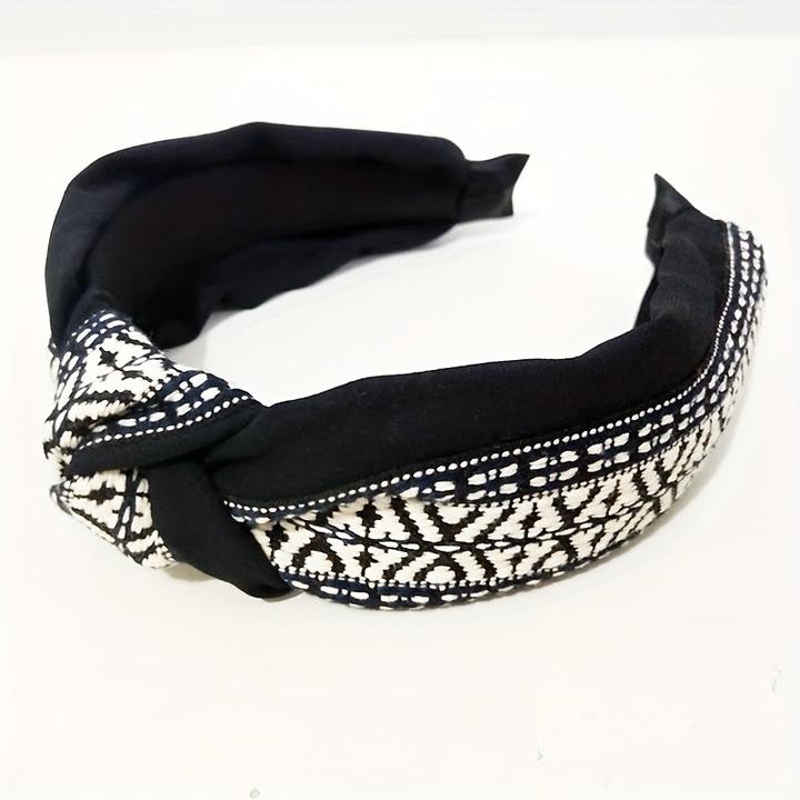 Produktbild Activity Board 1Stück Elegantes kariertes geknotetes Stirnband, modischer Retro-Stil, breites elastisches