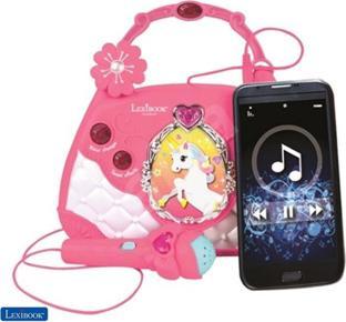Produktbild Lexibook Einhorn Karaoke- und Musiklautsprecher im Handtaschendesign, Mikrofon, Stimmwechsler, Audio-In-Kabel
