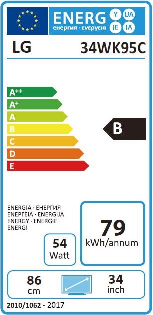 Energie-Label LG 34WK95C-W (3440 x 1440 Pixel, 34")