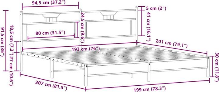Image du produit vidaXL Bettgestell (193 x 203 cm)