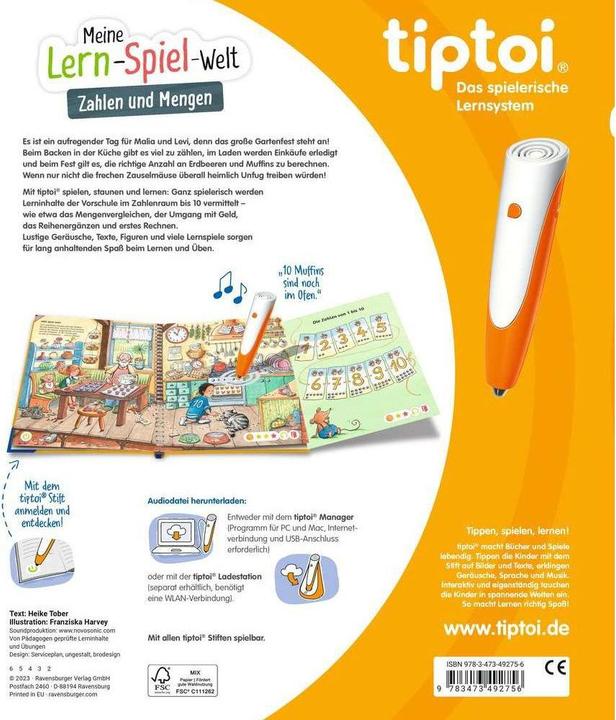 Immagine prodotto tiptoi Zahlen und Mengen (Tedesco, Franziska Harvey, Heike Tober, 2023)