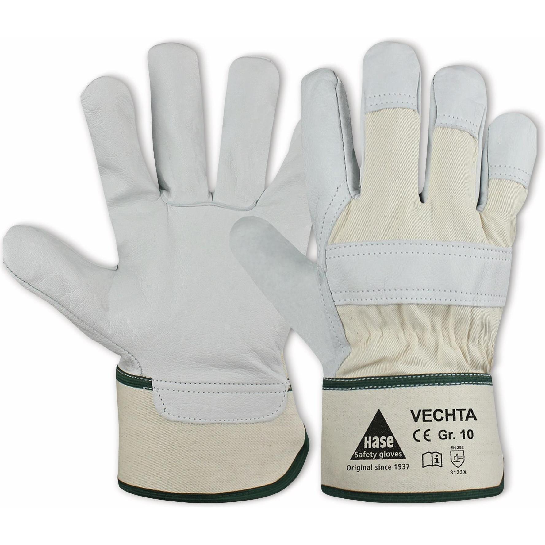 Hase Safety Gloves, Schutzhandschuhe, Arbeitshandschuhe Narbenleder, EN 388, EN 420, Grösse 11 (L)