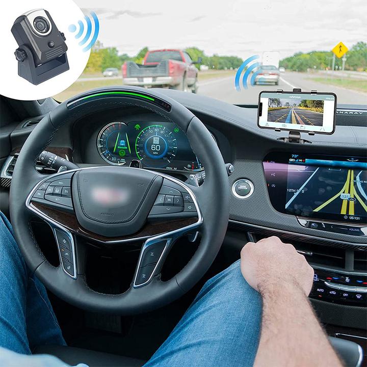 Produktbild Werkstein Magnetische WiFi Funk Auto Rückfahrkamera