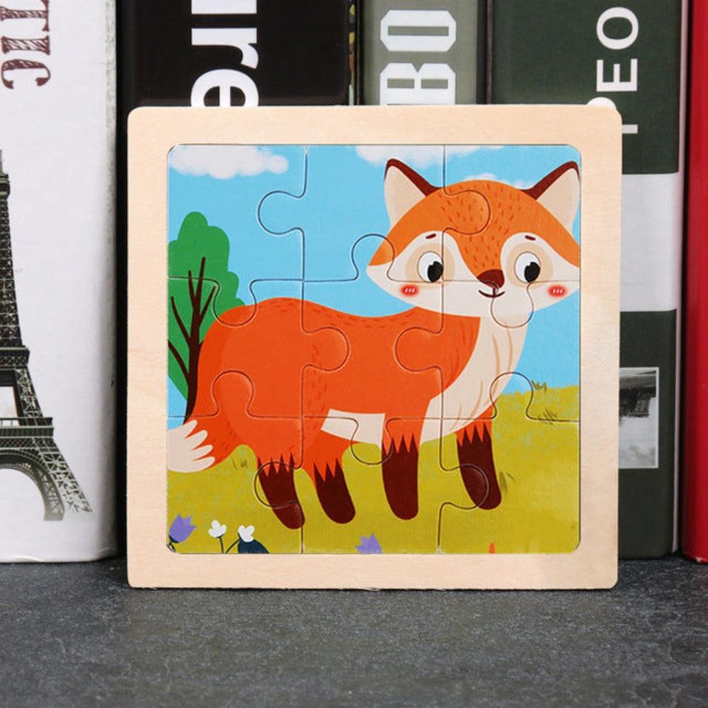 Tinisu Kinder Baby Holz Puzzle Cartoon Fuchs 9 Teile Puzzle