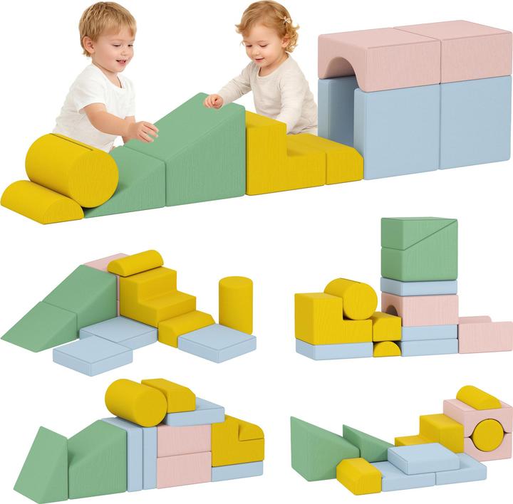 Bleu clair+Jaune gingembre+Rose clair+Vert clair