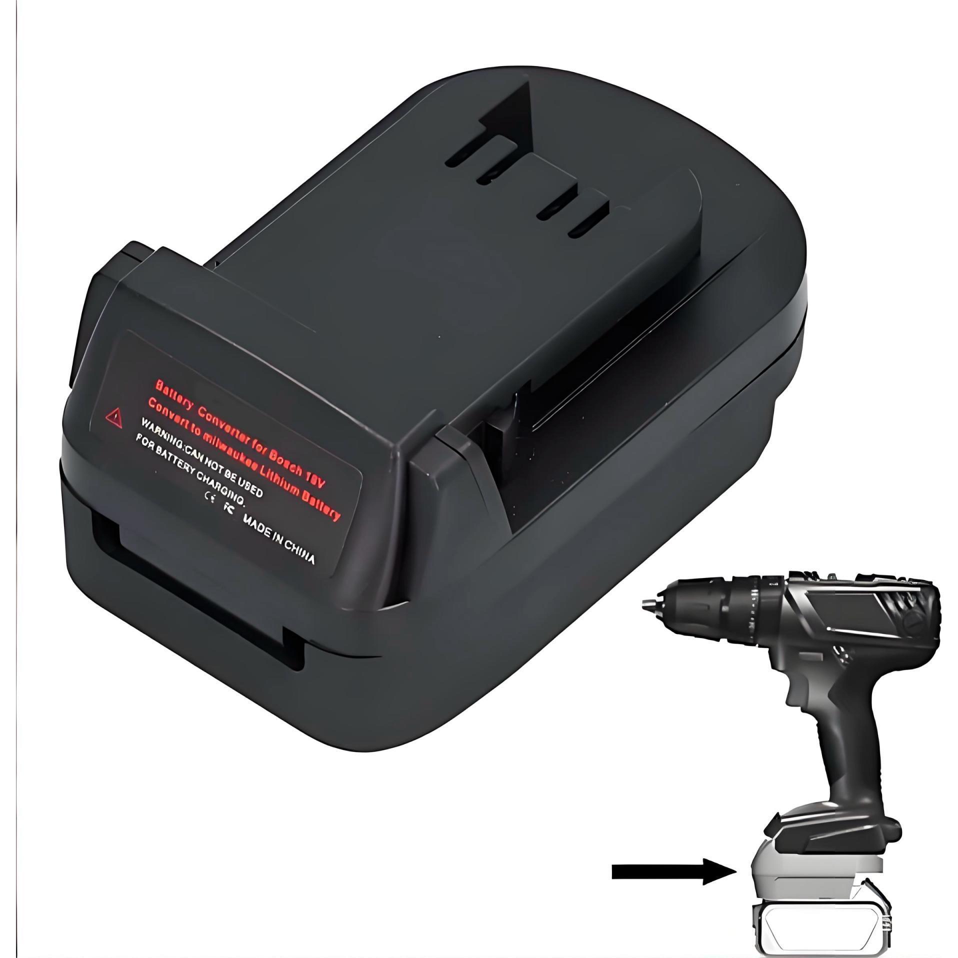 Norka, Batteria + Caricatore, Akku-Adapter - Bosch 18V auf Milwaukee 18V Lithium-Elektrowerkzeug (18 V)