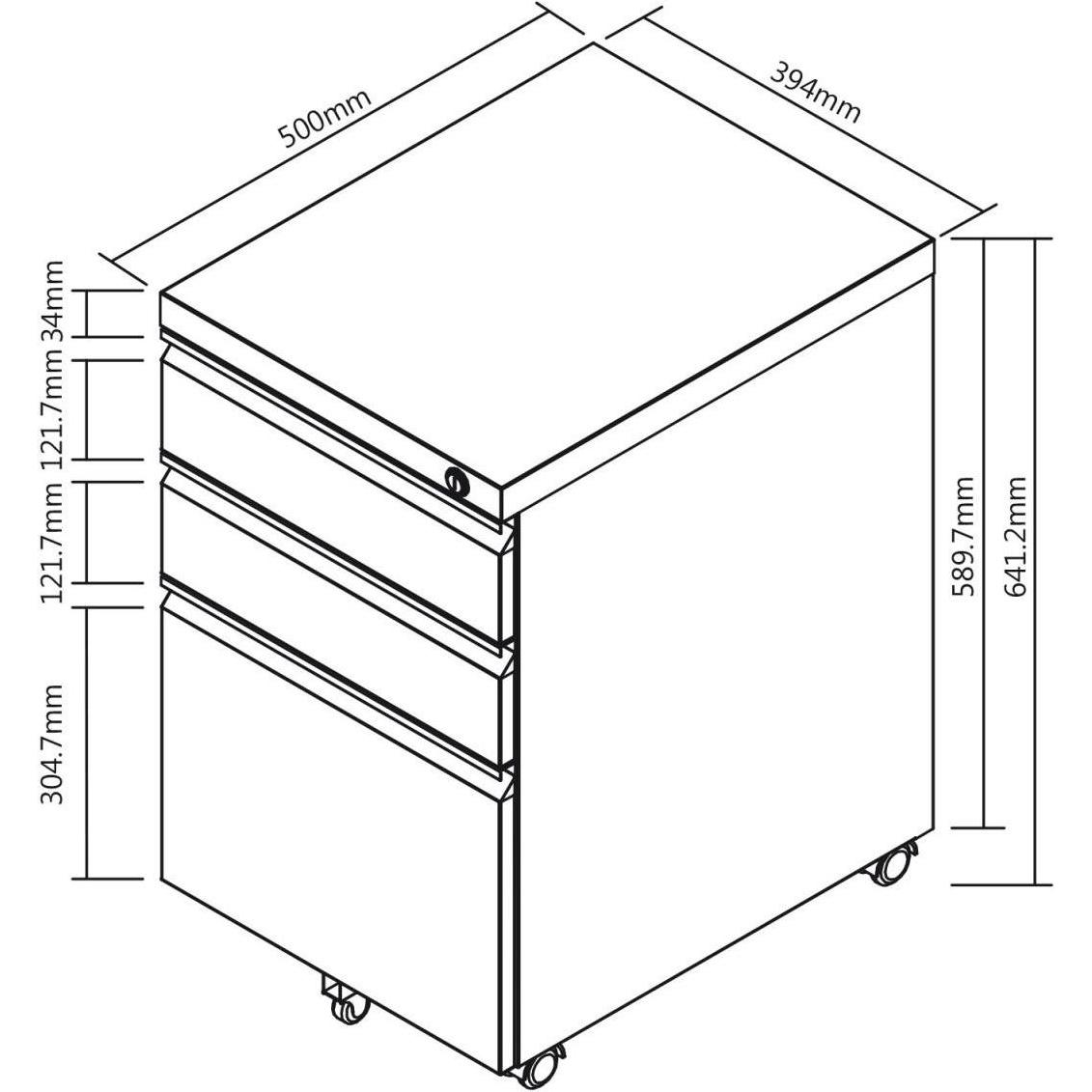 Thumbnail - Maclean, Aktenschrank, MC-850 MC-850 Under-counter metal container with juodas lock on wheels