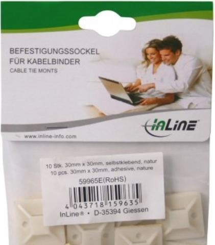 Actual product image InLine Mounting base for cable ties (Fixing loops, 30 mm, 10 pcs.)