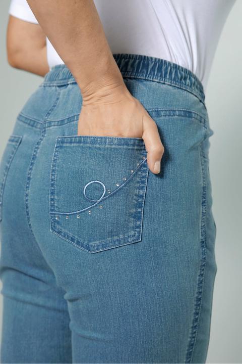 Actual product image Meyermode Jeans, Slim Fit, Ziernaht, 4-Pocket, Elastikbund (40)