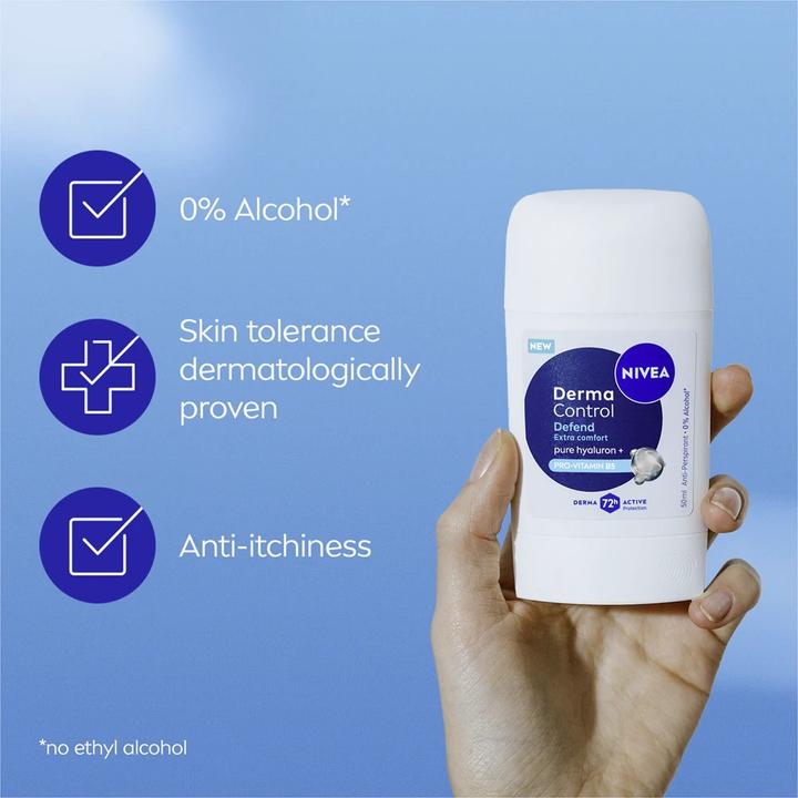 Actual product image NIVEA Festes Antitranspirant Derma Control Defend (Antitranspirant) 50 ml (Stick)