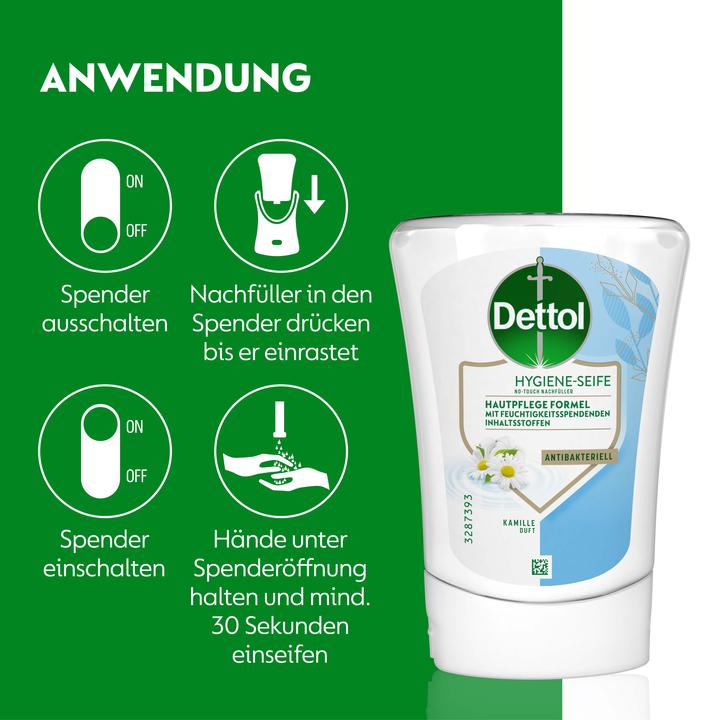 Immagine prodotto Dettol Ricarica di sapone igienico No-Touch alla camomilla - 250 ml (Ricarica, 250 ml)